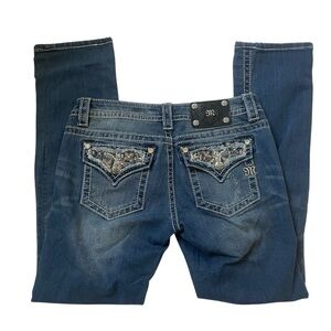 Miss Me signature boot bootcut embellished medium wash jeans size 28